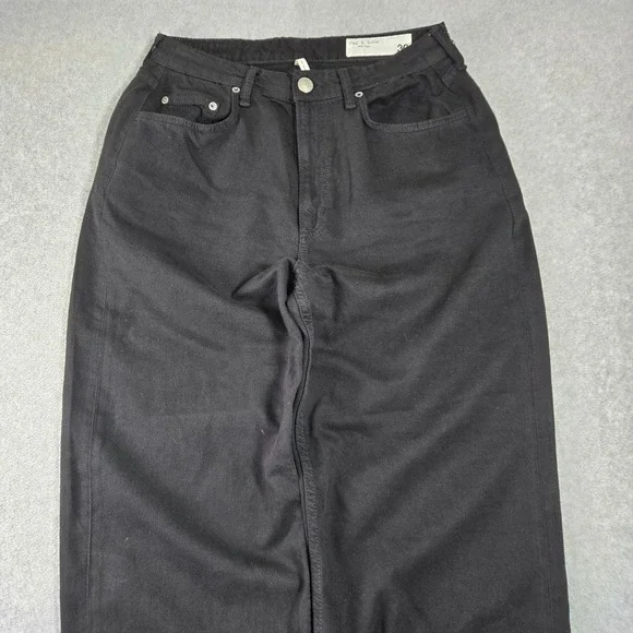 Rag & Bone Logan Mid-Rise Wide Leg Jeans Black Denim Womens 
30 - Picture 2 of 13